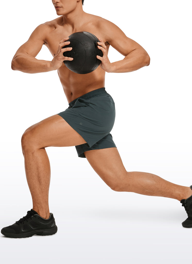 CRZ YOGA Men's Running Feathery-Fit Workout Linerless Shorts 5'' Melanite