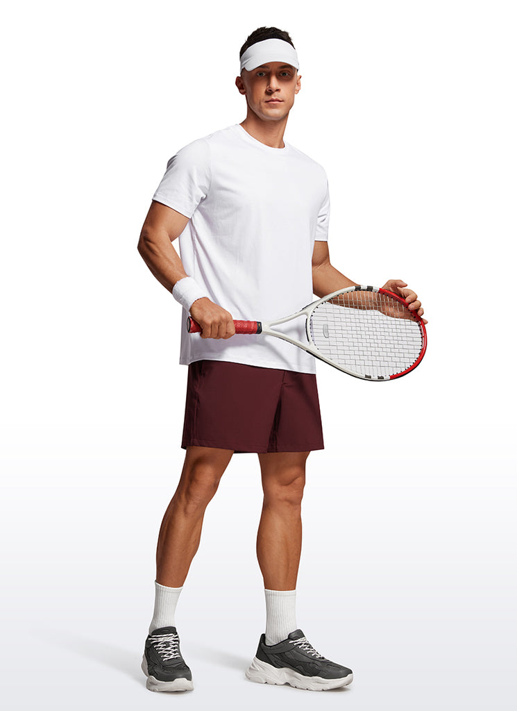 CRZ YOGA Men's Running Feathery-Fit Workout Linerless Shorts 5'' Sparkle Blue