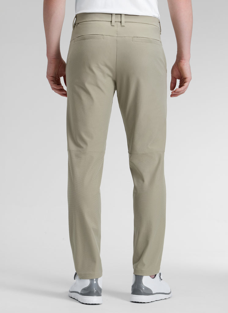 CRZ YOGA Mens Work Classic Fit All-Day Comfort Golf Pants Pockets 30'' Khaki Sand