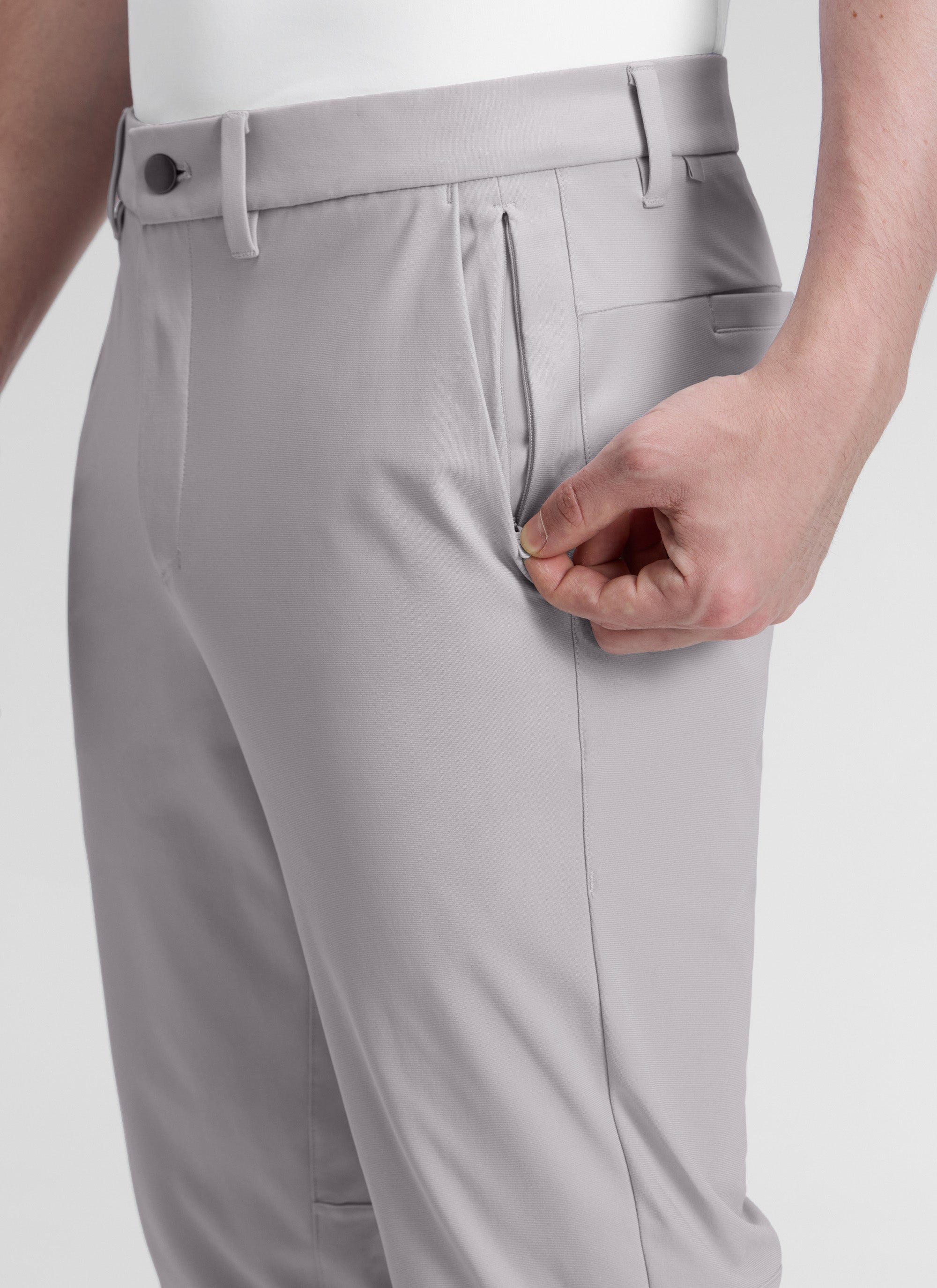 CRZ YOGA Mens Work Classic Fit All-Day Comfort Golf Pants Pockets 30'' Gull Gray