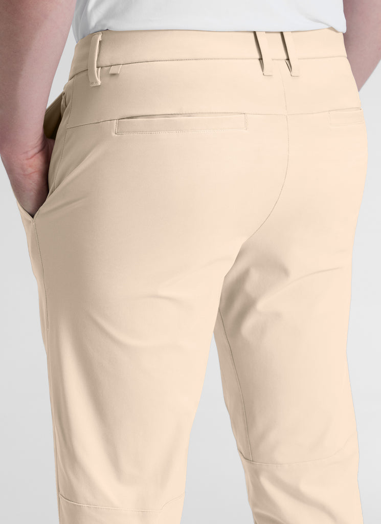 CRZ YOGA Mens Work Classic Fit All-Day Comfort Golf Pants Pockets 30'' Raw Linen