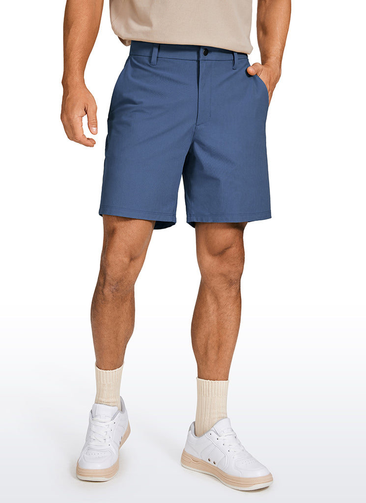 CRZ YOGA Men's Work Classic Fit All-Day Comfort Golf Shorts Pocket 7'' True Navy