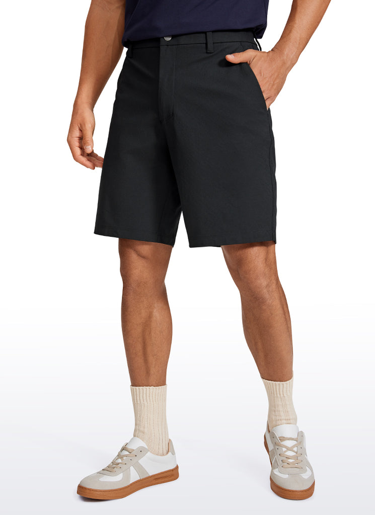 CRZ YOGA Men's Work Classic Fit All-Day Comfort Golf Shorts Pocket 9'' Gull Gray
