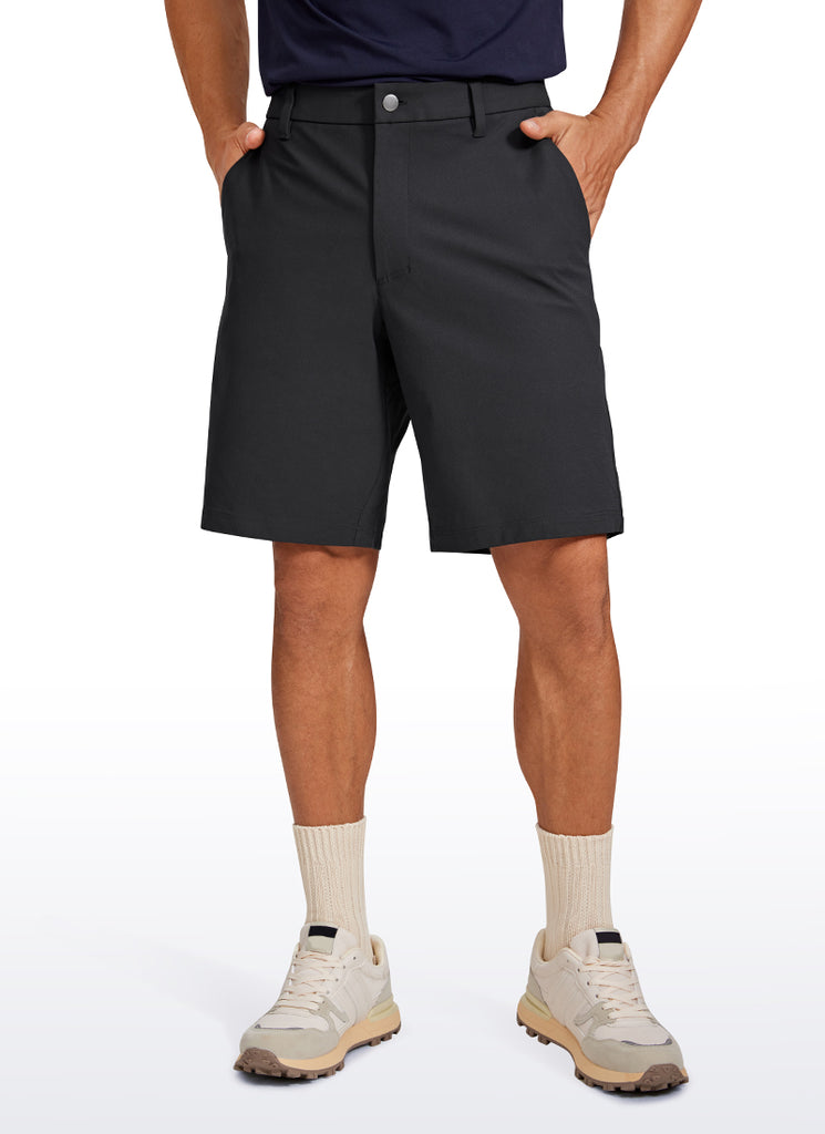 CRZ YOGA Men's Work Classic Fit All-Day Comfort Golf Shorts Pocket 9'' Black