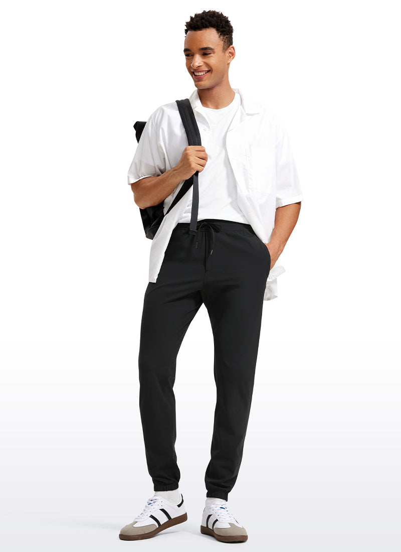 CRZ YOGA Men's Run Slim Fit On the Travel Joggers 30''- Ankle Zipper Ink Gray