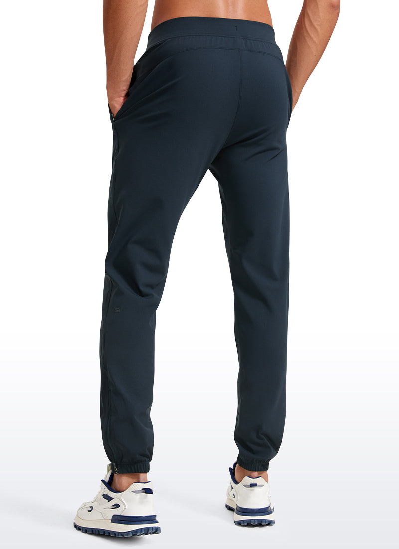 CRZ YOGA Men's Run Slim Fit On the Travel Joggers 30''- Ankle Zipper Black