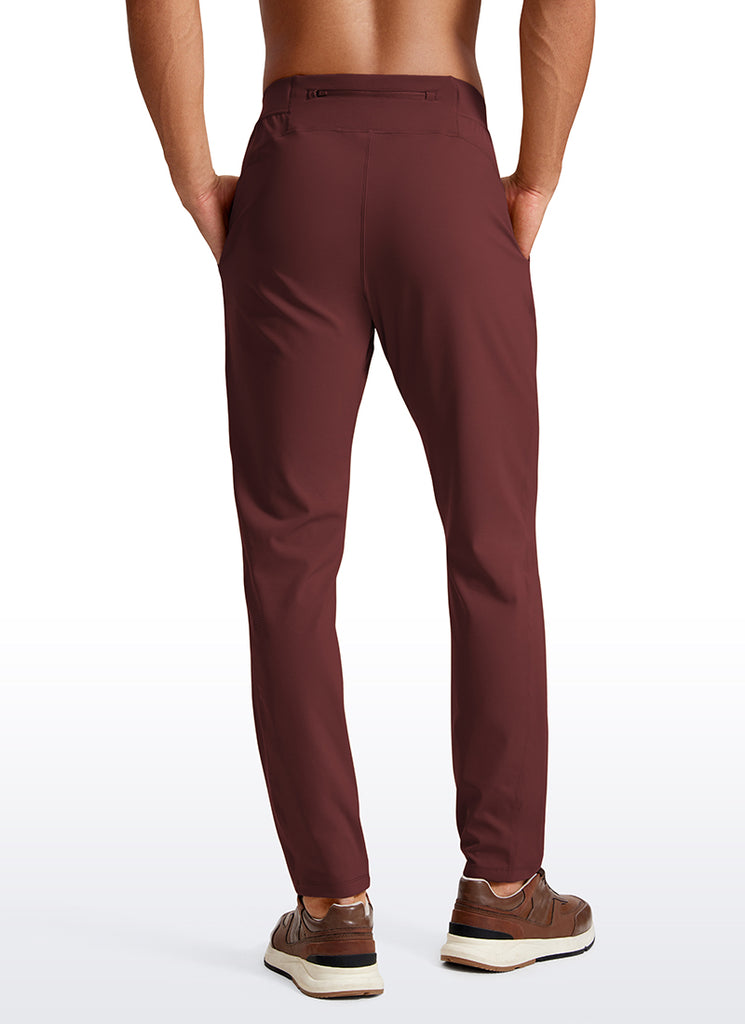 CRZ YOGA Men's Train Relaxed Fit On the Travel Pants 30'' Dark Red 2