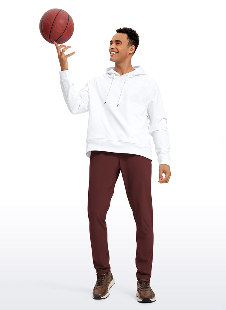 CRZ YOGA Men's Train Relaxed Fit On the Travel Pants 30'' Dark Red 2