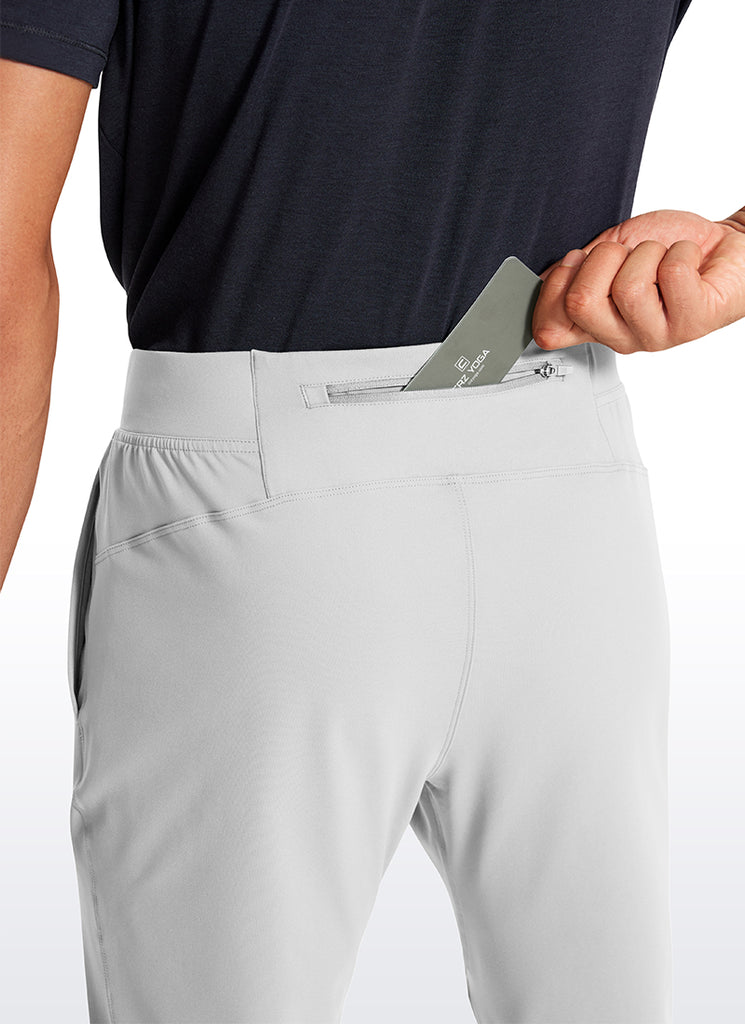 CRZ YOGA Men's Train Relaxed Fit On the Travel Pants 30'' Platinum Grey