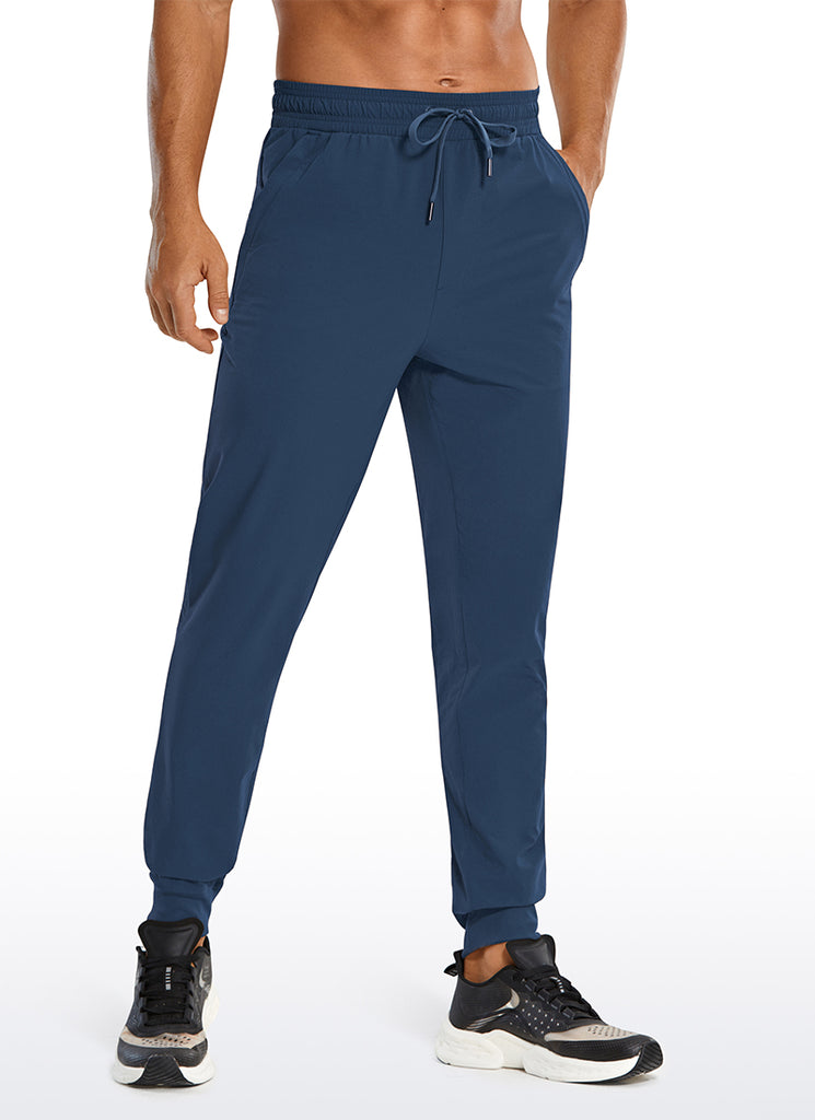 CRZ YOGA Men's Causul Relaxed Fit Lightweight Joggers Zip Pockets 29'' Electric Blue