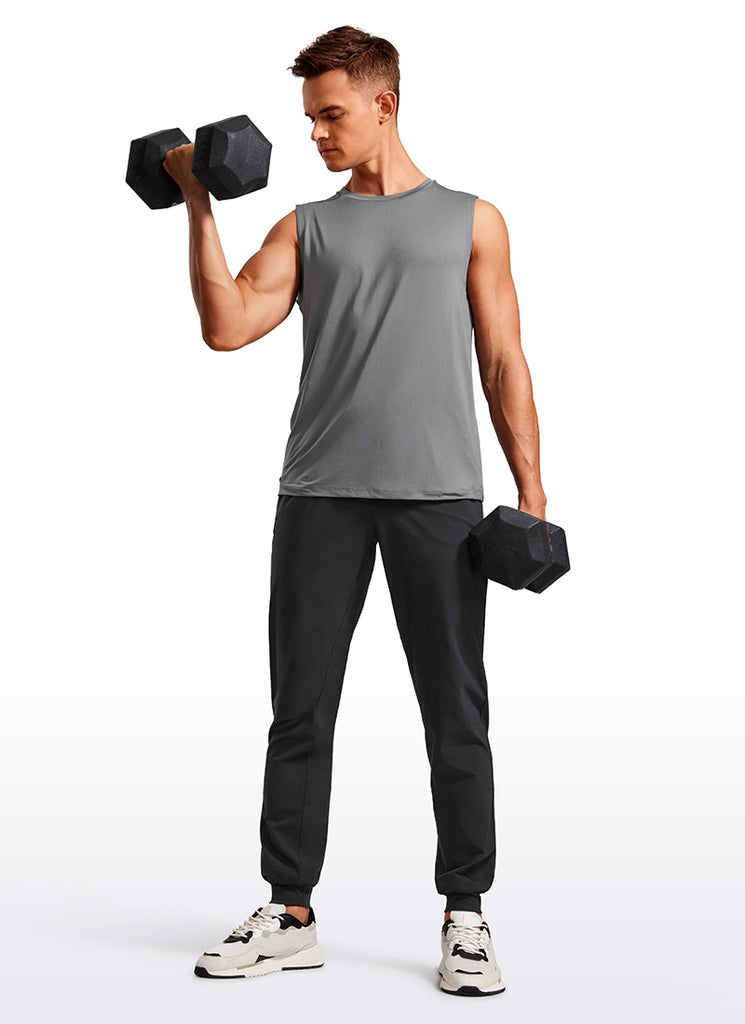 CRZ YOGA Men 31" Lightweight Water Resistant with Zip Pockets Joggers Black