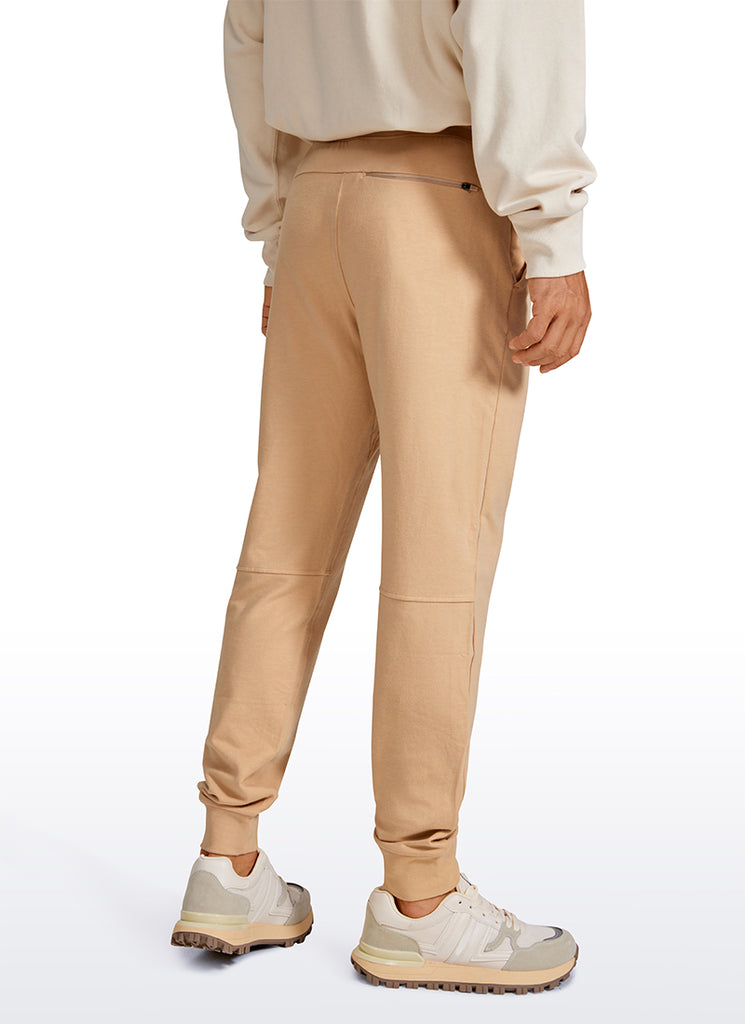 CRZ YOGA Men's Lounge Workout  Amenity Jogger Sweatpants Pockets 29'' White Apricot