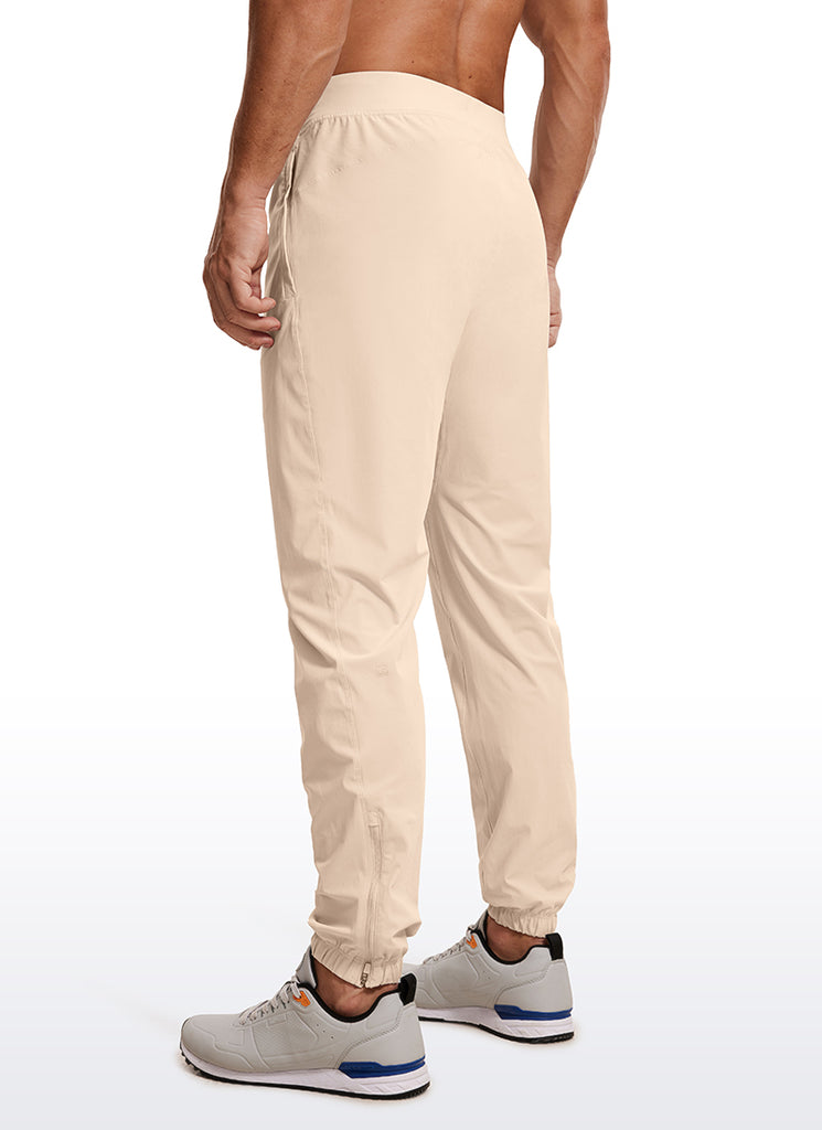 CRZ YOGA Men's Running Slim Fit Lightweight Joggers 29"-Zipper Pockets Washed Blue