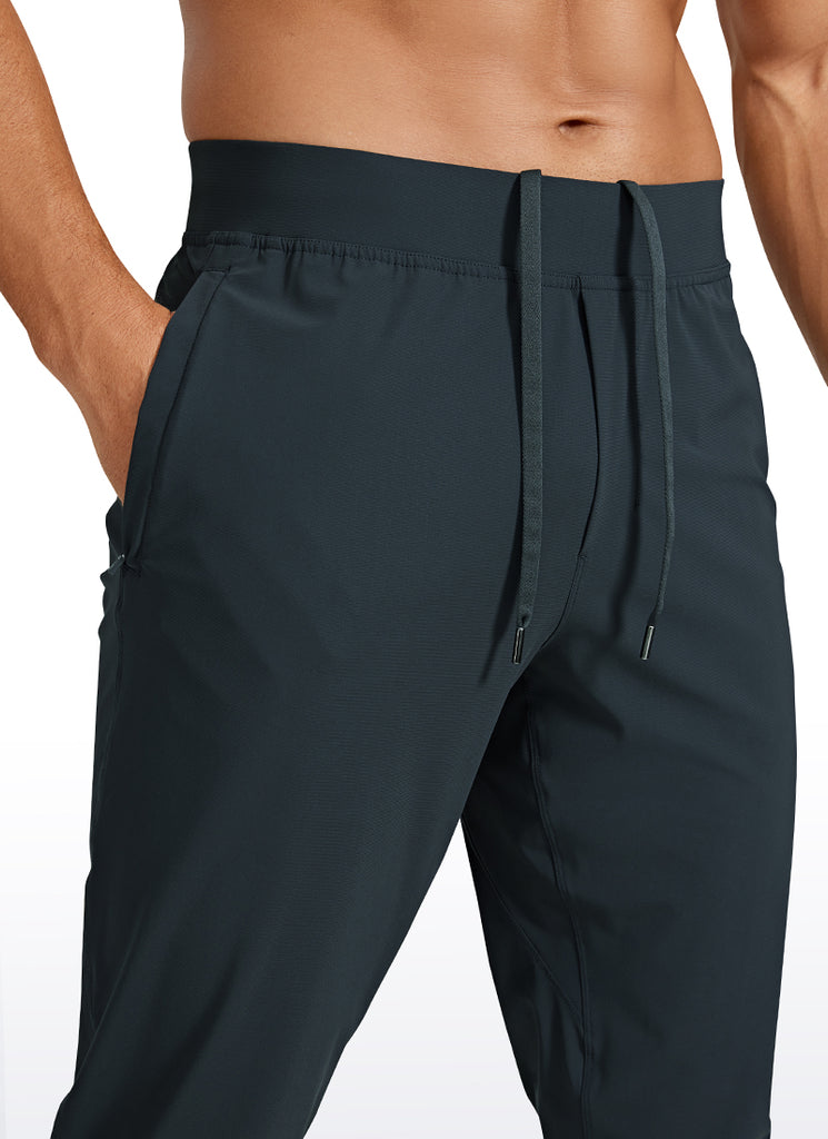 CRZ YOGA Men's Running Slim Fit Lightweight Joggers 29"-Zipper Pockets True Navy