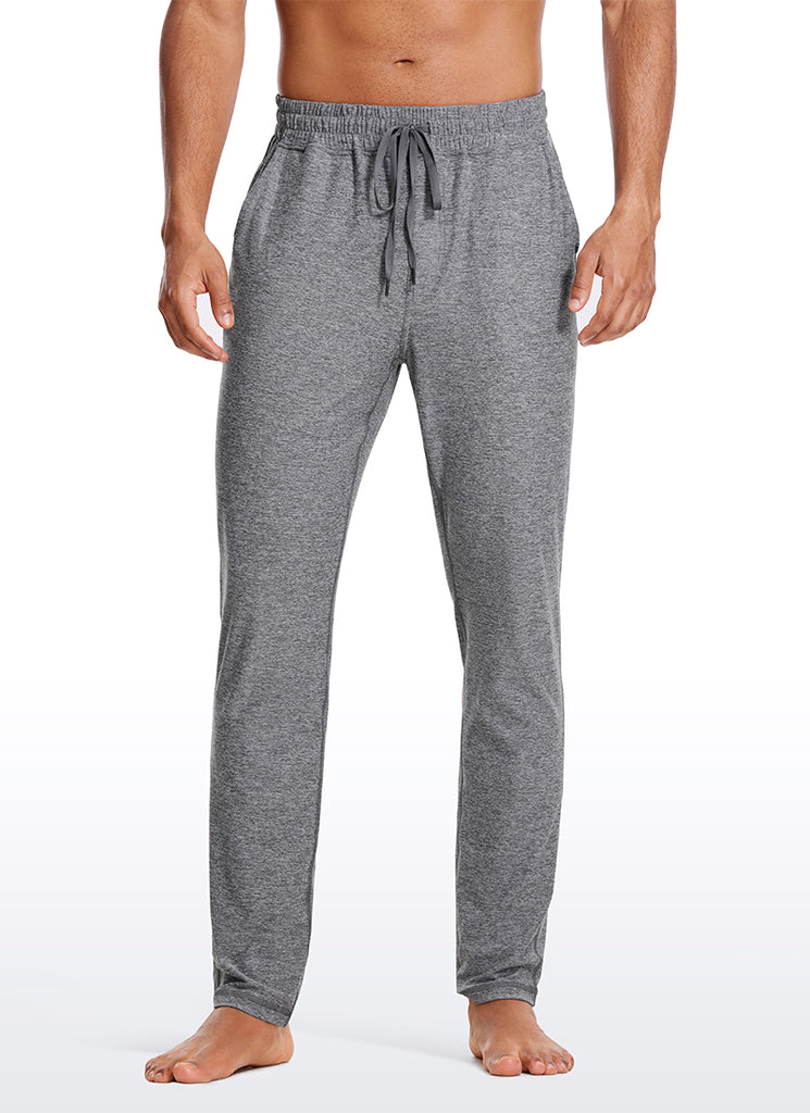 CRZ YOGA Men's Lounge Brushed Lightweight Sweatpants Pockets 20'' Platinum Heather