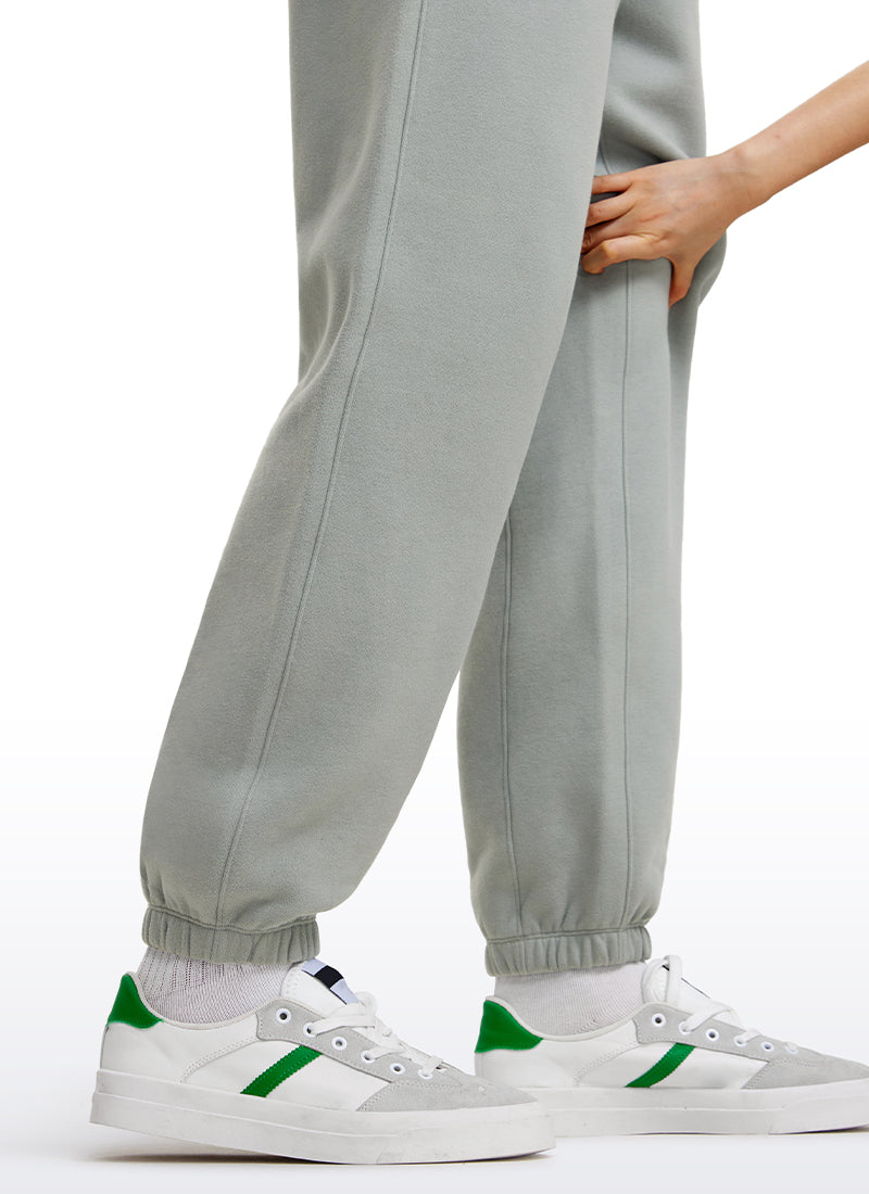 CRZ YOGA Men's Loosed Fit Cotton Fleece Sweatpants with Pockets 32'' Sterling