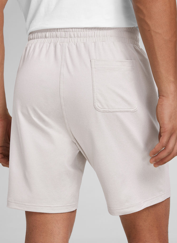 CRZ YOGA Men's Casual Lightweight Sweat Shorts with Pockets Milky White