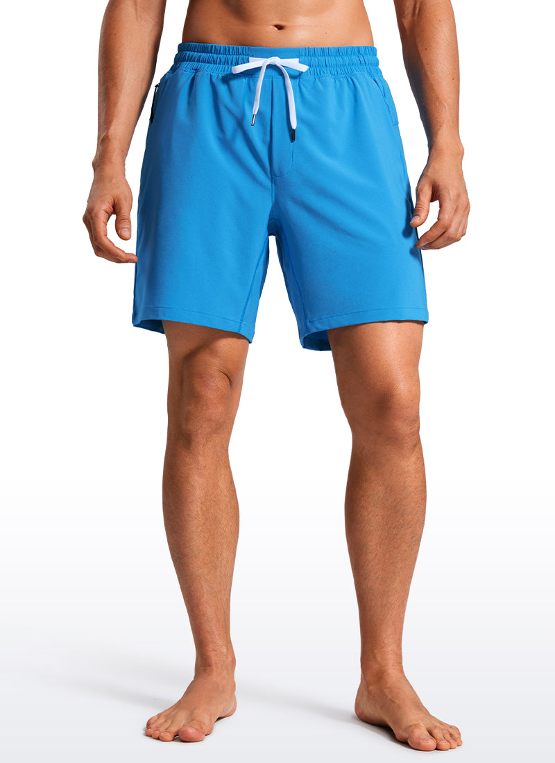 Feathery-Fit Swim Trunks 7'' with Zipper Pockets