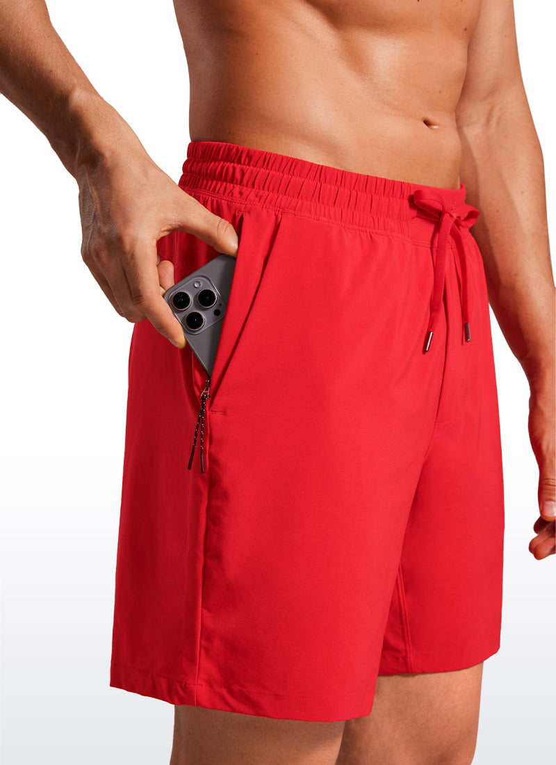 Feathery-Fit Swim Trunks 7'' with Zipper Pockets