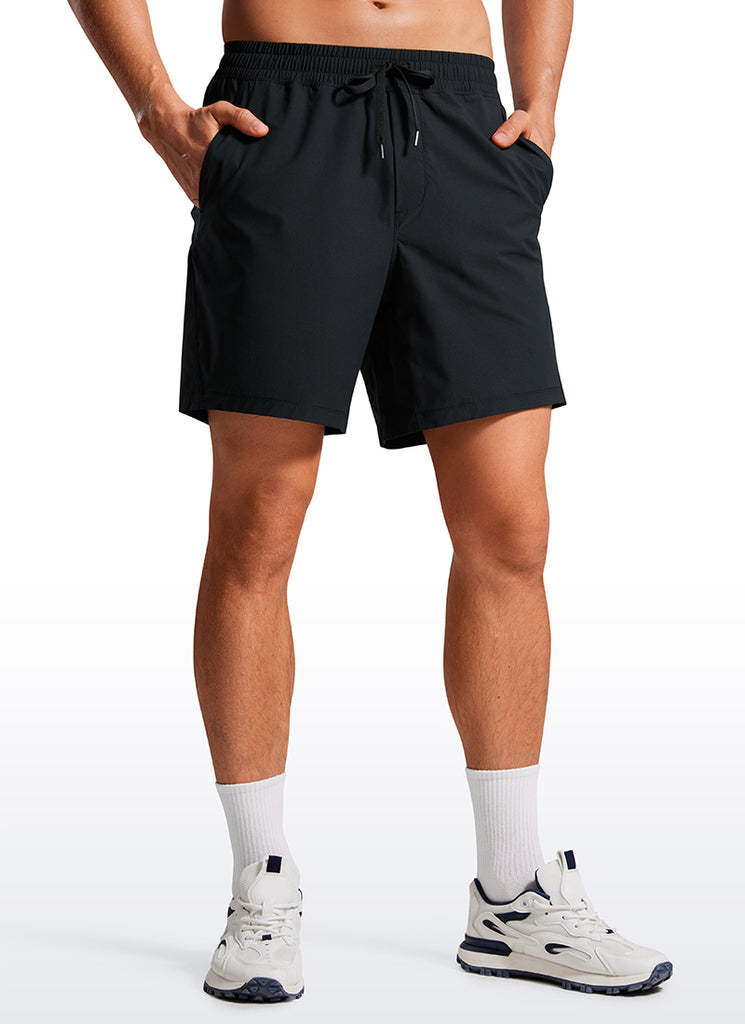 CRZ YOGA Men's Training Quick Dry Pocketed Linerless Shorts 7'' Stelindigo