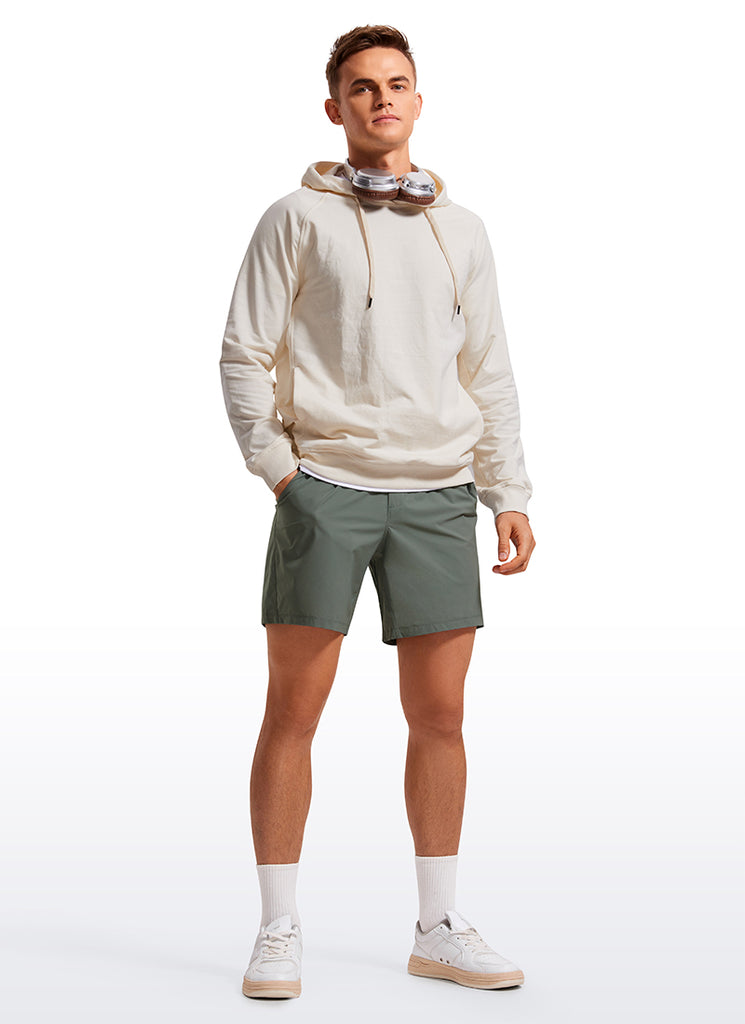 CRZ YOGA Men's Training Quick Dry Pocketed Linerless Shorts 7'' True Navy