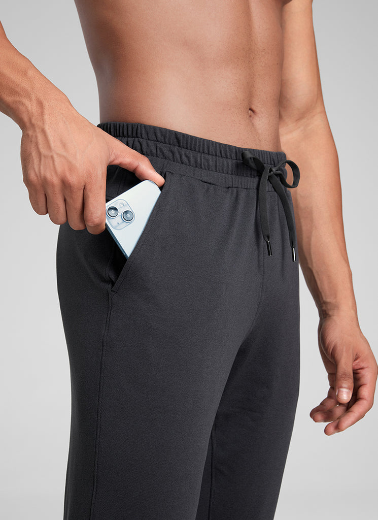 CRZ YOGA Mens' Open Bottom Lightweight Sweatpants 30" with Pockets Ink Gray