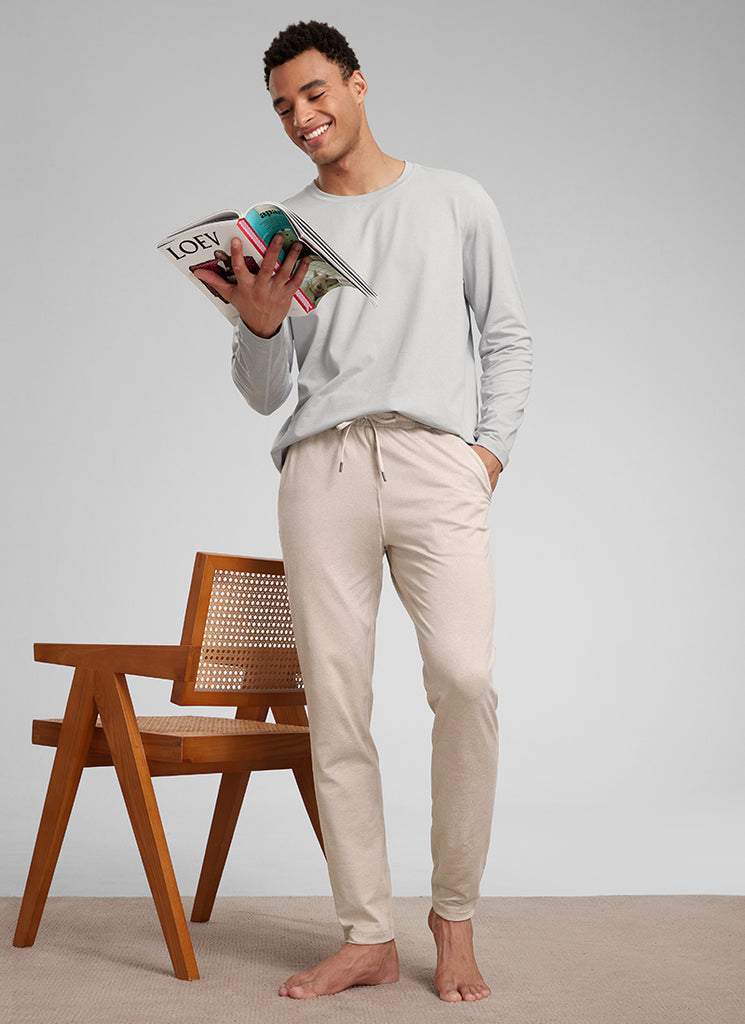 CRZ YOGA Mens' Open Bottom Lightweight Sweatpants 30" with Pockets Grey Sage