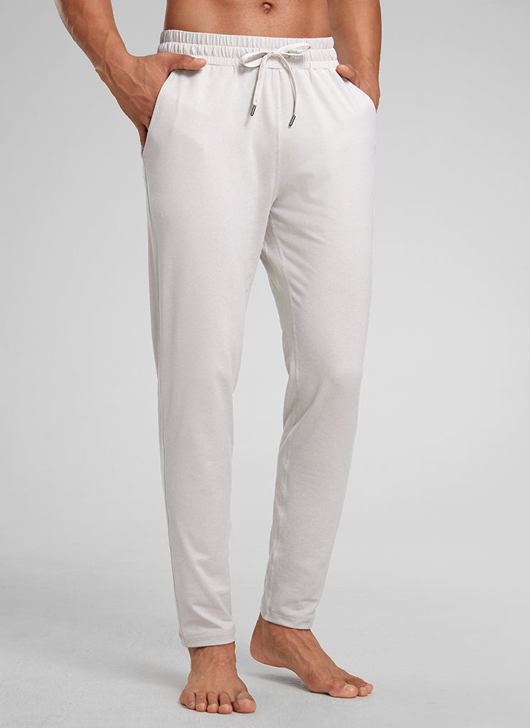 CRZ YOGA Mens' Open Bottom Lightweight Sweatpants 30" with Pockets Grey Sage