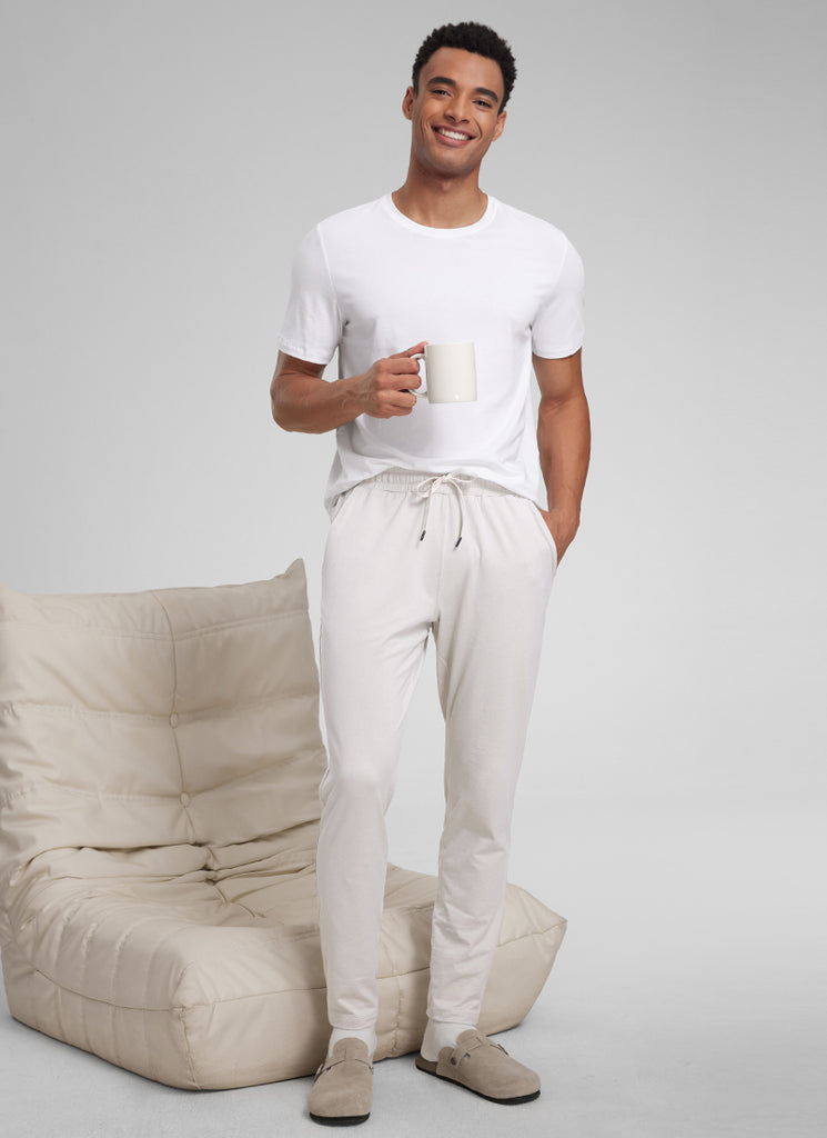 CRZ YOGA Mens' Open Bottom Lightweight Sweatpants 30" with Pockets Grey Sage