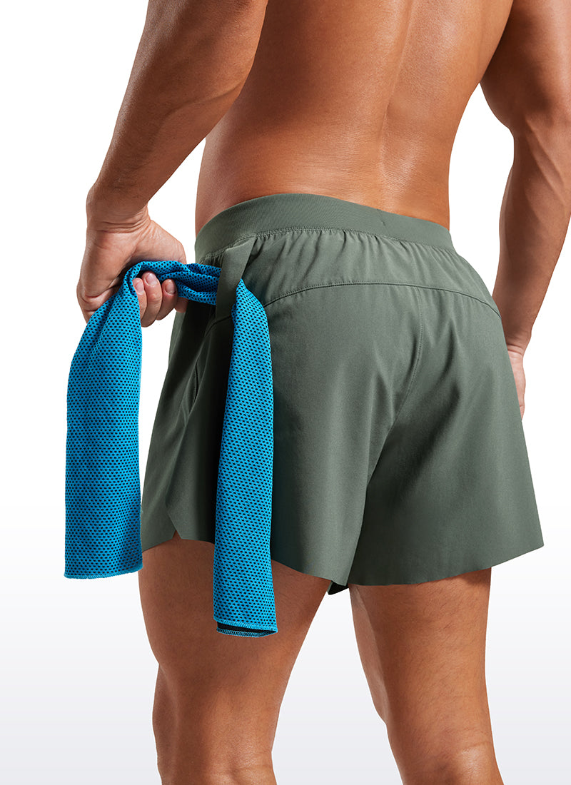 2 in 1 Side Split Dolphin Shorts 4'' with Pockets