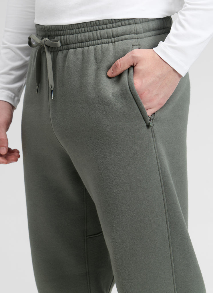CRZ YOGA Mens Classic Fit Zipper Pockets Sweatpants 30" Grey Sage
