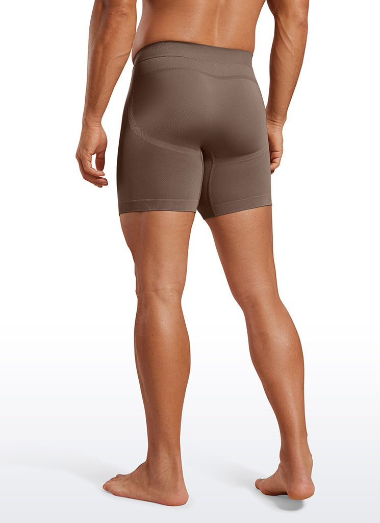 CRZ YOGA Men's Seamless Boxer Briefs Sports Underwear (3-Pack) Red Merlot Brown Rock Dark Chrome