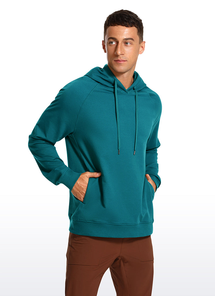 CRZ YOGA Men's Casual Outerwear Cotton Loose Fit Long Sleeve Hoodies Green Jade