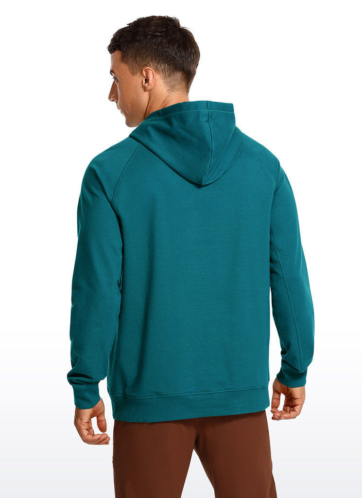 CRZ YOGA Men's Casual Outerwear Cotton Loose Fit Long Sleeve Hoodies Green Jade
