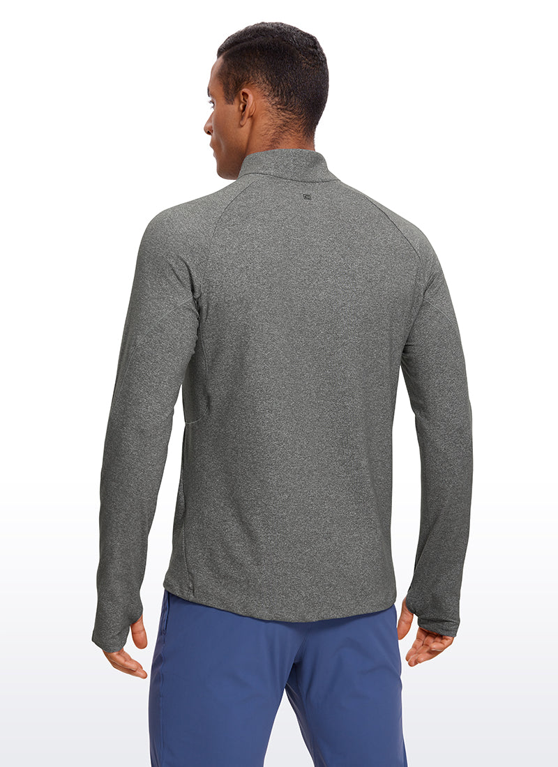 Brushed Half Zip Long Sleeve with Thumbhole