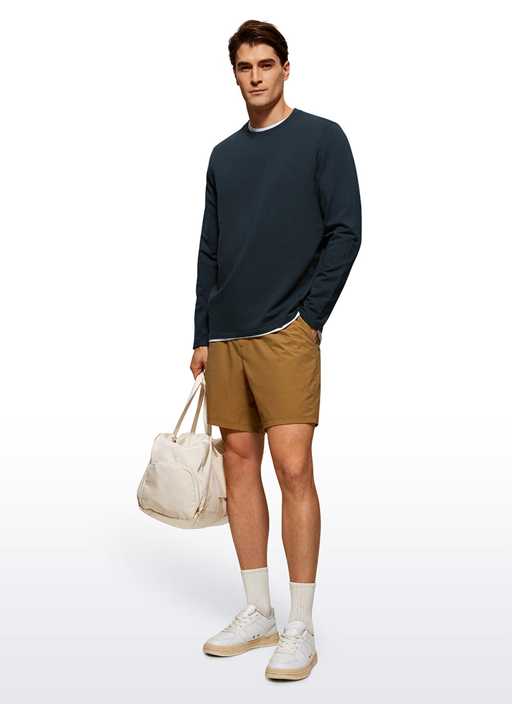 CRZ YOGA Men's Casual Classic Fit Pullover Sweatshirts Long Sleeves True Navy