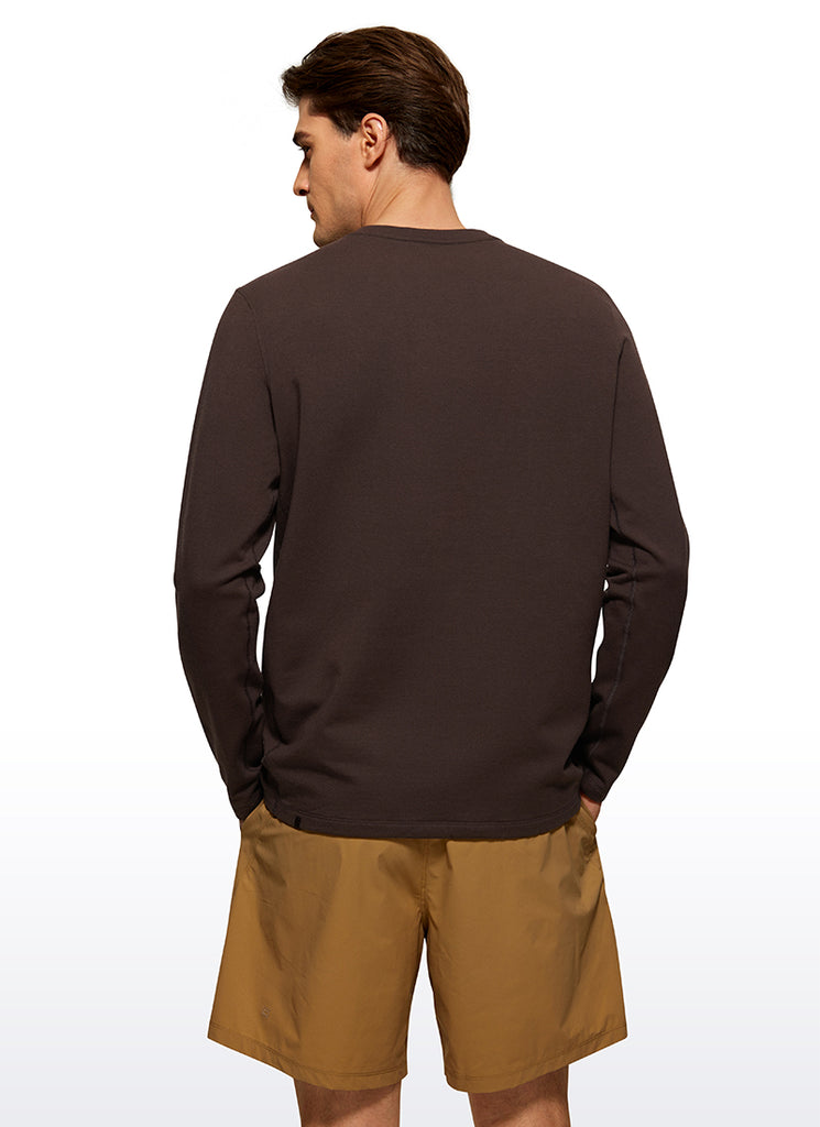 CRZ YOGA Men's Casual Classic Fit Pullover Sweatshirts Long Sleeves Grey Sage