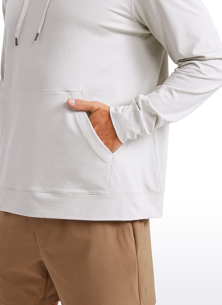 CRZ YOGA Women Casual Lightweight Pullover Hoodie Long Sleeve Milky White