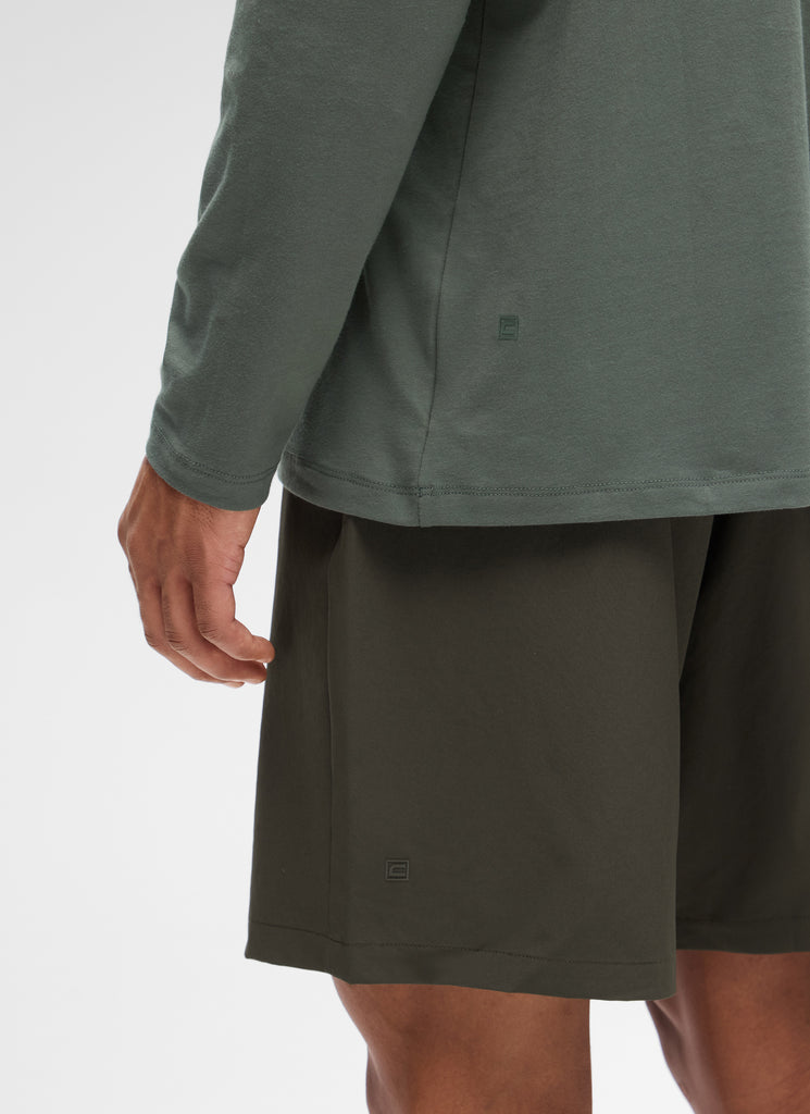 CRZ YOGA Men's Pima Cotton PRO  Basic Casual Long Sleeve Crew Neck Grey Sage