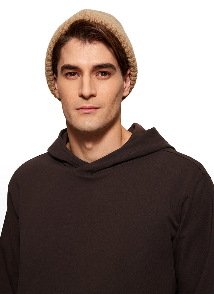 CRZ YOGA Mens Fleece Hoodies Pullover Workout Sweatshirts with Pocket Hot Fudge Brown