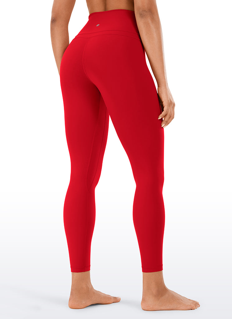 CRZ YOGA Women's Yoga Train High Rise Nakedfeel Leggings 25" 7/8 Pants Red Chili