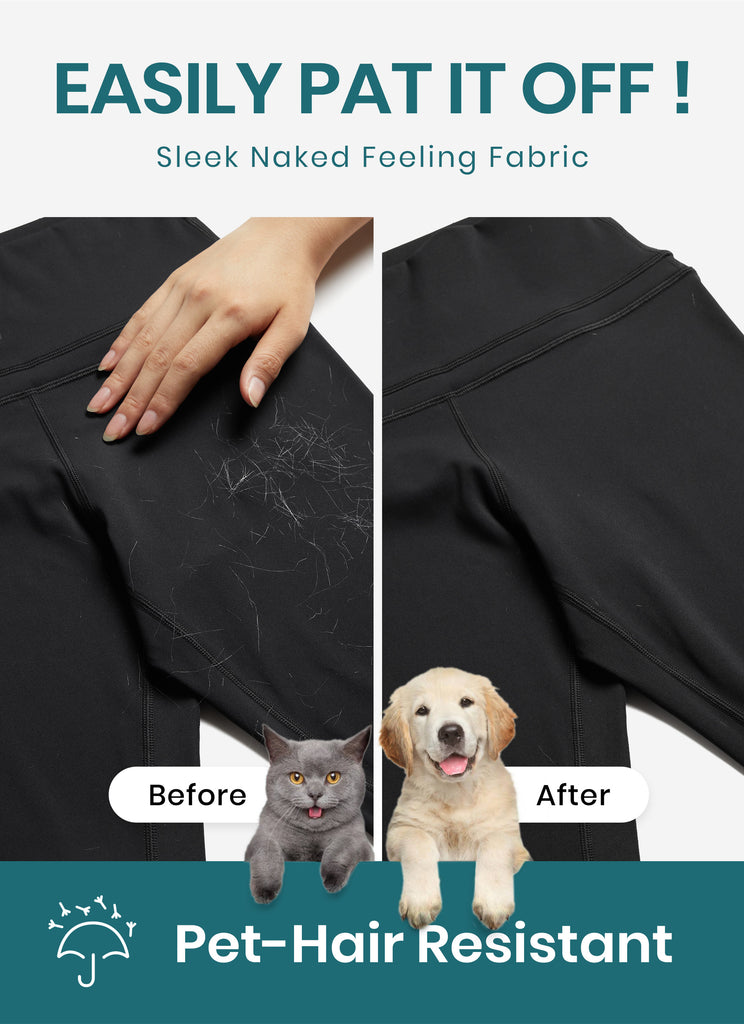 CRZ YOGA Women's Yoga Train High Rise Nakedfeel Pocket Leggings 25'' Black