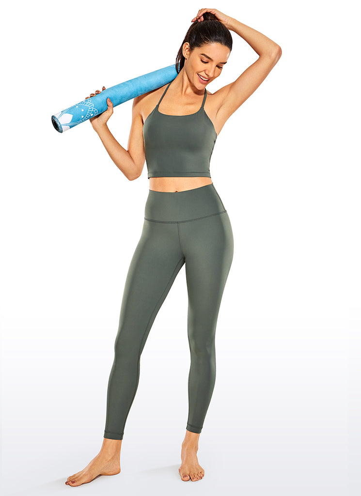 CRZ YOGA Women's Yoga Train High Rise Nakedfeel Leggings 25'' Grey Sage