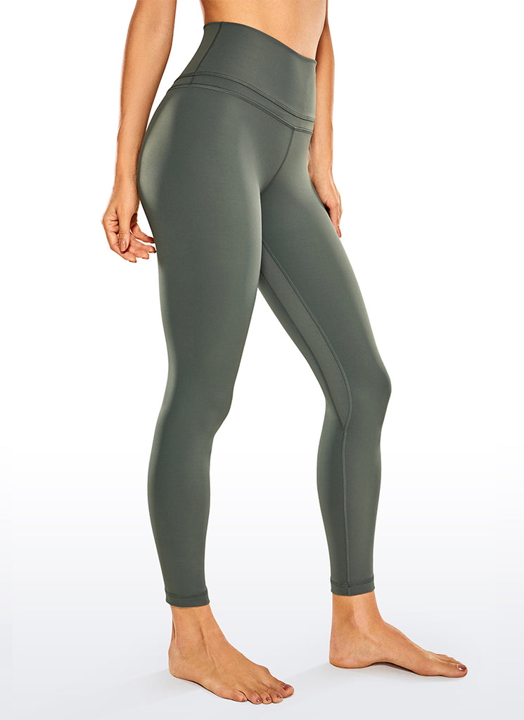 CRZ YOGA Women's Yoga Train High Rise Nakedfeel Leggings 25" 7/8 Pants Grey Sage