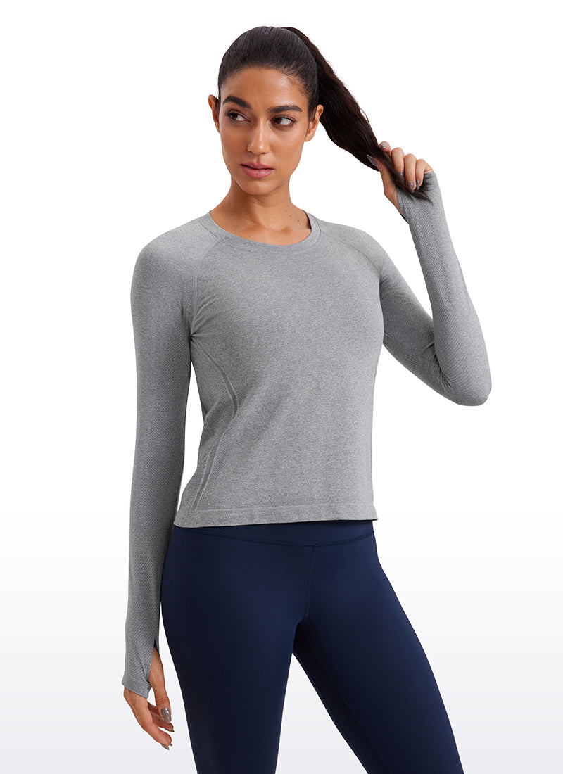 Seamless Long Sleeves with Thumbholes Shirts