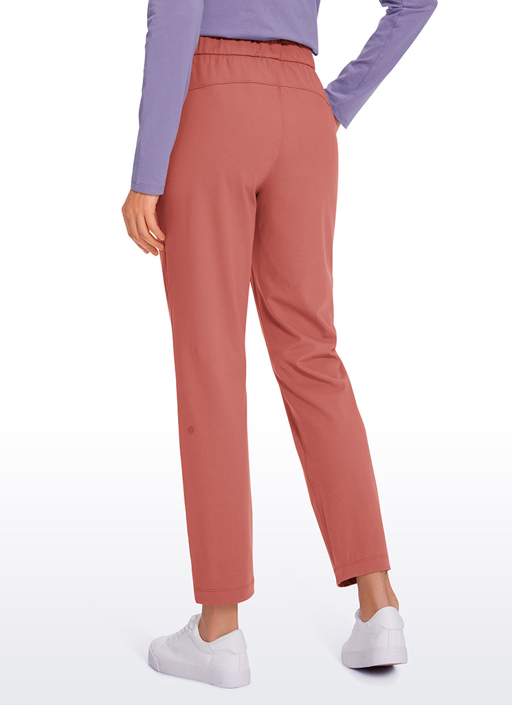 CRZ YOGA Women's Travel Slim Fit Stretch Drawstring 7/8 Pants 27'' Blue Ashes