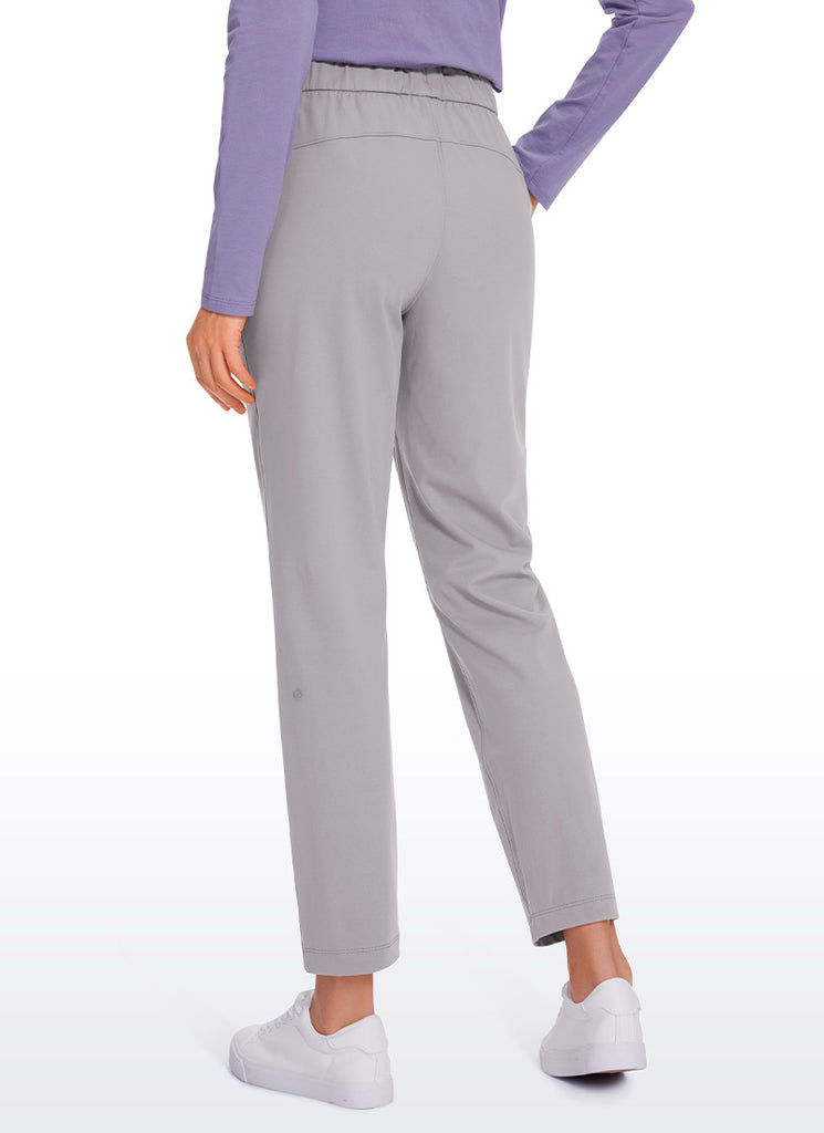 CRZ YOGA Women's Travel Slim Fit Stretch Drawstring 7/8 Pants 27'' Dark Carbon