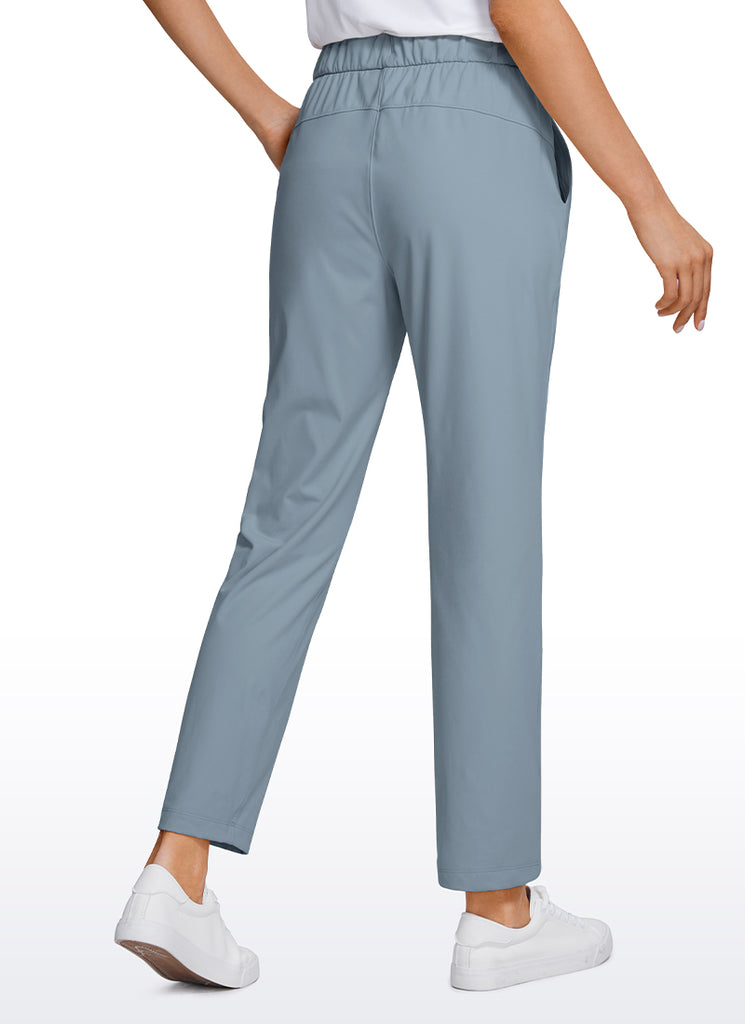 CRZ YOGA Women's Travel Slim Fit Stretch Drawstring 7/8 Pants 27'' Hot Fudge Brown