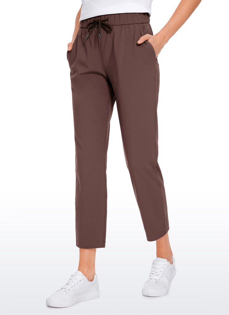 CRZ YOGA Women's Travel Slim Fit Stretch On the Travel Pants 25'' Dark Russet