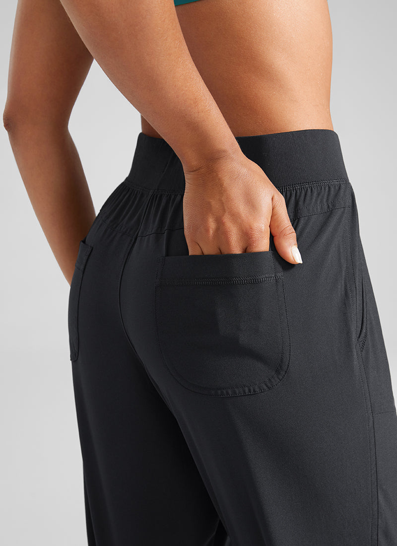 Feathery-Fit Drawstring Jogger with Pockets 28'' - Flat Waistband